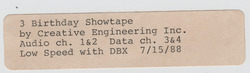 3 Birthday Showtape (Rerelease) - Label Scan.avif