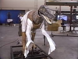 Untitled Dinosaur Show - Velociraptor animatronic under construction.avif